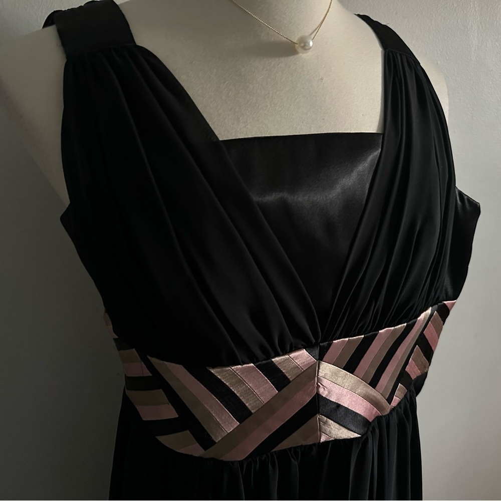 Black Satin & Chiffon Dress